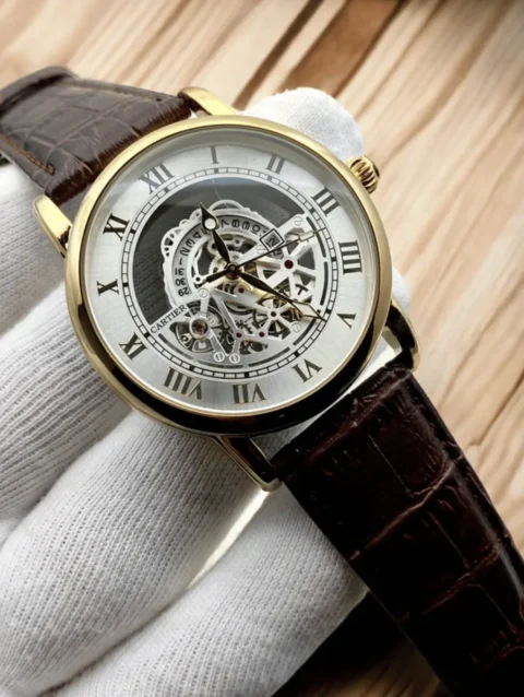 Cartier skelton style mens watch-1