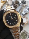 Patek Phillips Nautilus stone bezel watch for men
