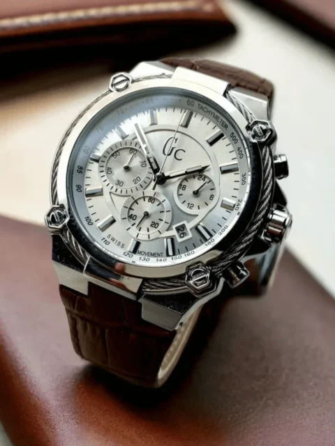 GC Men Leather Strap Watch
