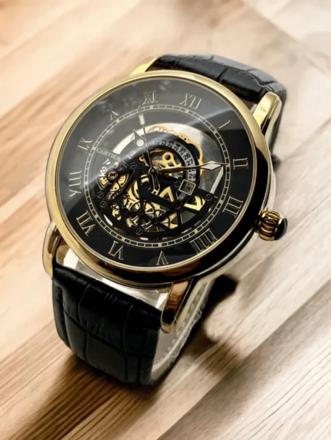 Cartier skelton style mens watch