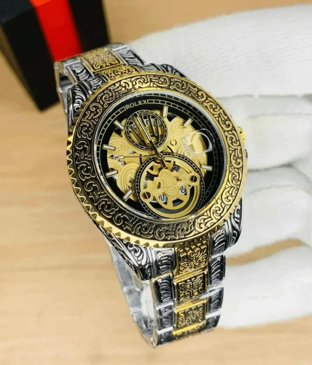 Rol*x Engraved Men's watch-4