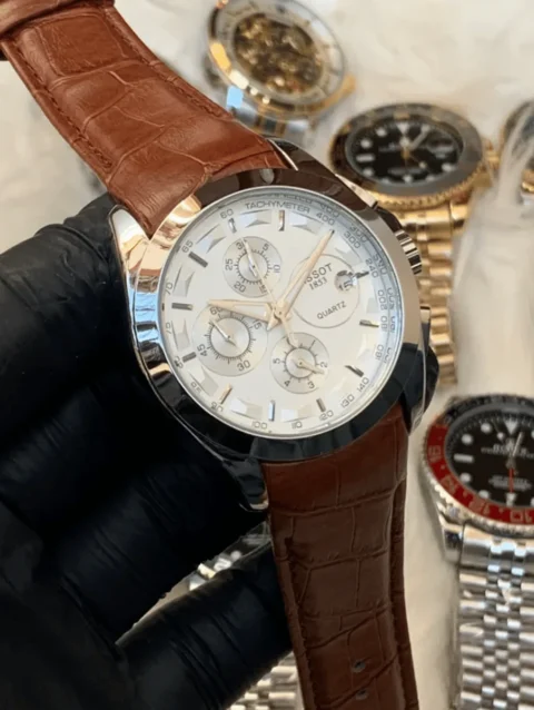 Tissot leather strap watches for men